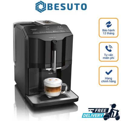 Siemens TI351509DE EQ.300 Fully Automatic Coffee Machine, Compact Size, Easy Operation, 1,300 Watt, Black