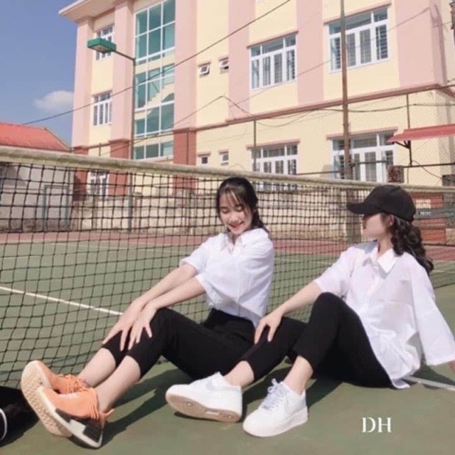 Áo sơ mi nữ, áo kiểu nữ  đi học thời trang cá tính [ M. SM TRẮNG ]