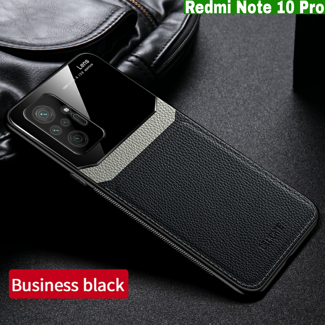 Ốp lưng Xiaomi Redmi Note 10 Pro chống sốc vân da kính cao cấp