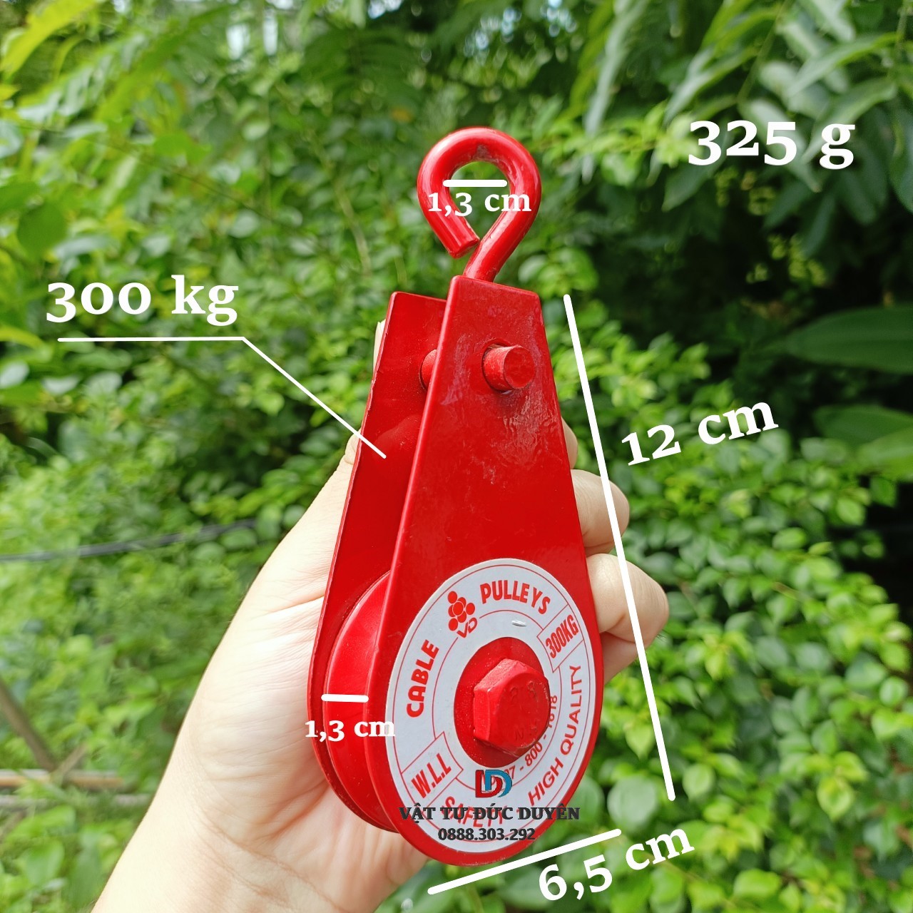 Ròng rọc thép treo Pully 300kg (Đỏ)