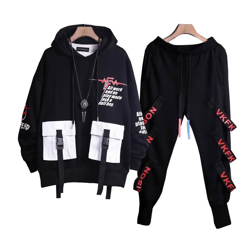 Bộ Đồ Nam Chất Thun Da Cá Áo Hoodies Túi Hộp BORFEND Kết Hợp Quần Jogger Phối Dây Chữ Trẻ Trung Thời Trang FORYOU SET NAM 9000087