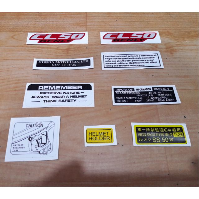 Bộ tem thông số xe 67, cl50, cd50, cl70