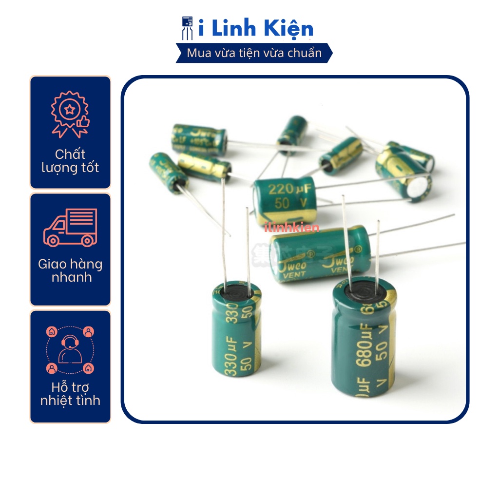 Tụ hóa 50v 1uf-3300uf tần số cao