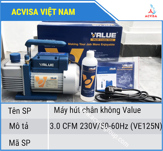 Máy Hút Chân Không Value Model VE125N (3.0 CFM)