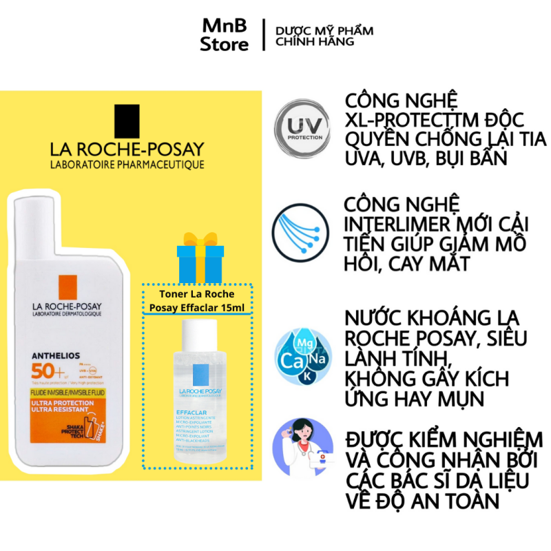 Kem chống nắng La Roche Posay Anthelios Fluid Invisible SPF 50+ 50ml - La Roche Posay Shaka Fluide cao cấp