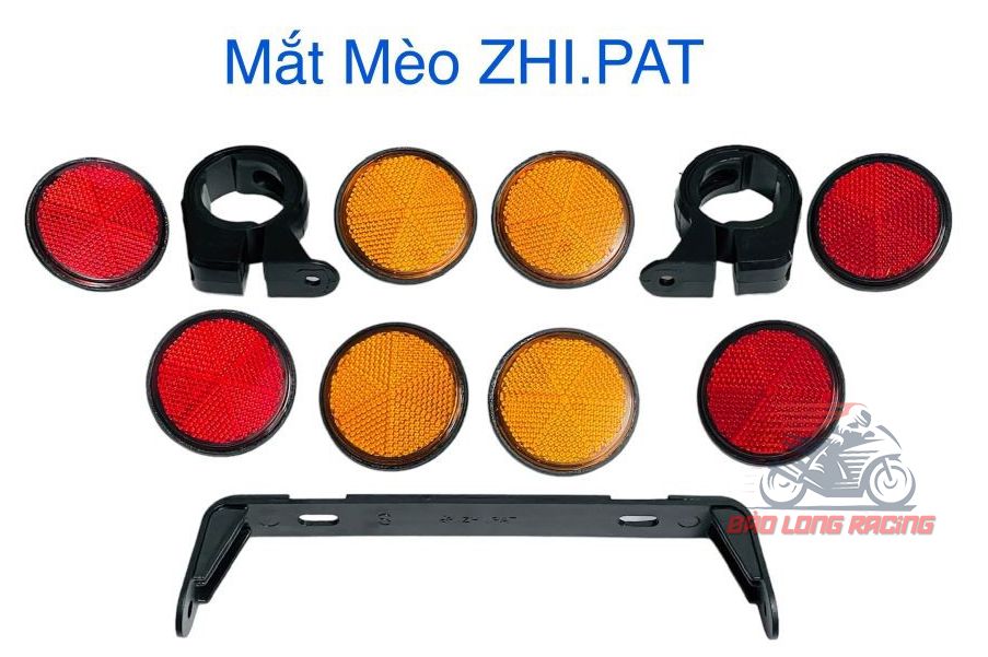 Mắt mèo phản quang zhi.pat kèm bát vòng phuộc và bát sau biển số gắn xe máy moto pkl