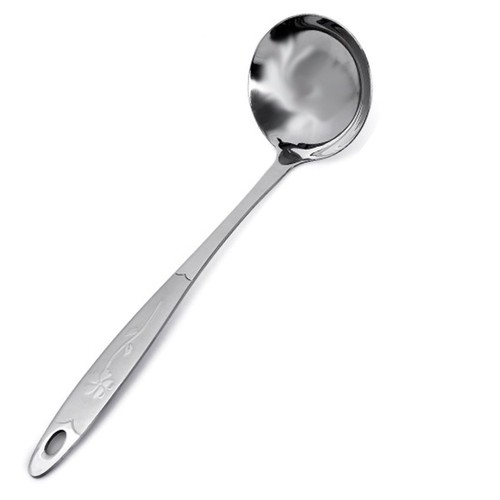 Vá múc canh inox không gỉ dày hoa văn đẹp. vá múc canh loại lớn