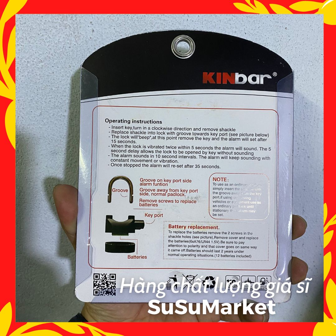 Ổ Khoá Chống Trộm Báo Động [KINBAR chính hãng]