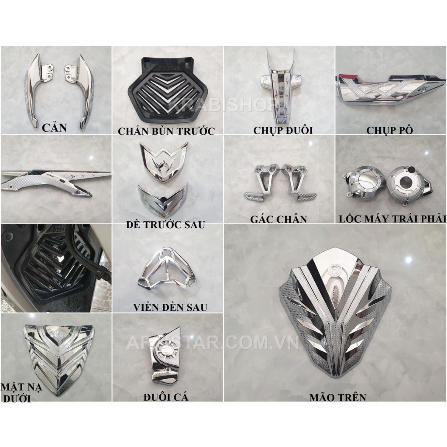 Ốp trang trí Winner X V3 2022 mạ Crom Artistar