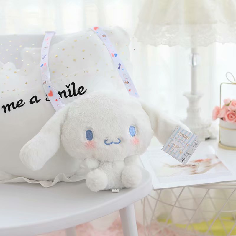 Túi đeo chéo Thú Bông CINNAMOROLL có dây đeo in hình siêu đáng yêu, túi đeo chéo gấu bông - phụ kiện Lolita