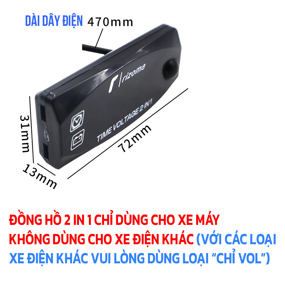 [HCM]Đồng hồ LED đa năng đo vôn thời gian xe máy