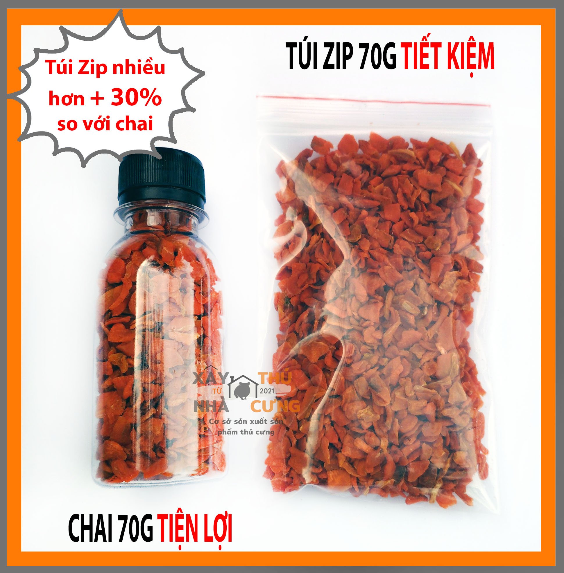 Cà rốt sấy cho hamster và thú cưng 70 gram