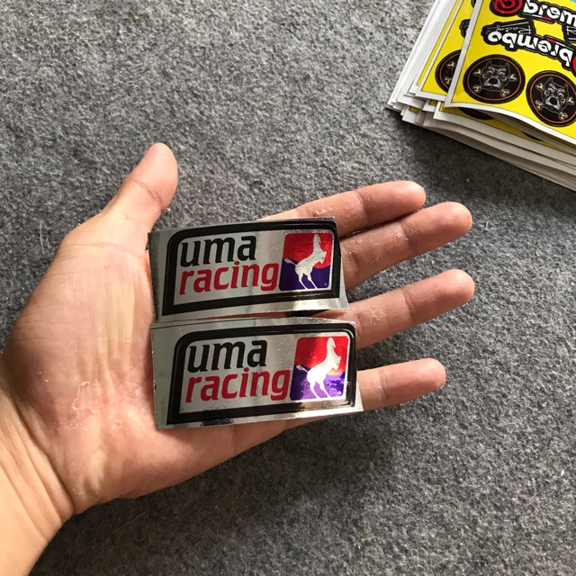 [HCM]2 Miếng Tem Umaracing Crom Dán Xe Máy