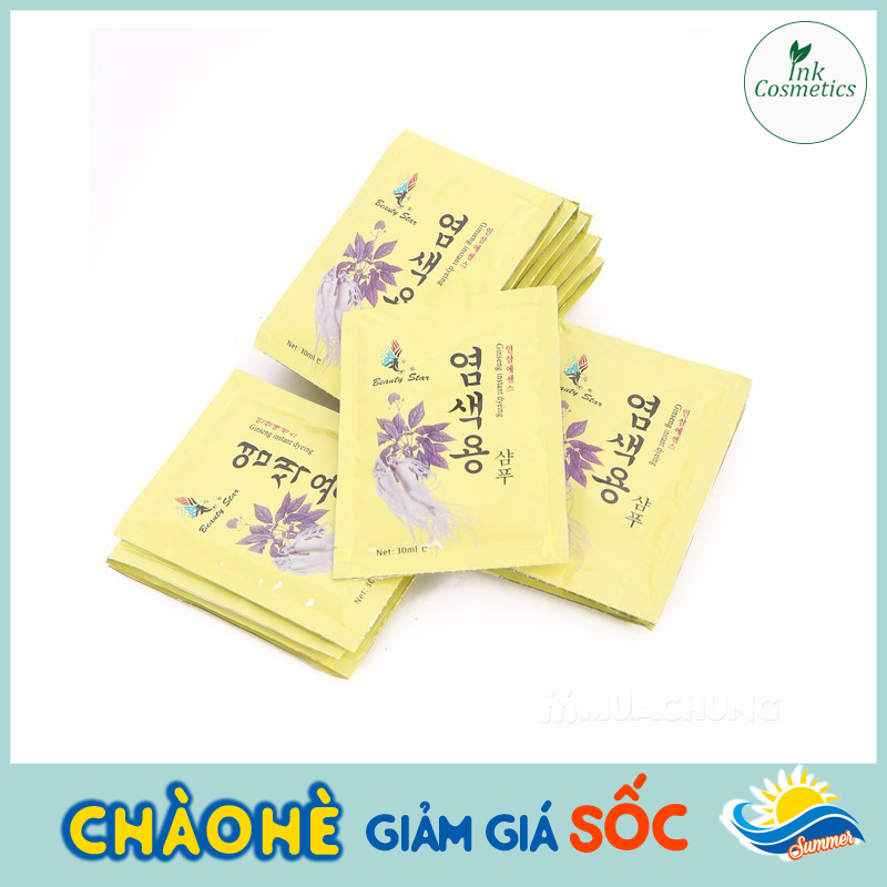 [SET 10 GÓI] Dầu Gội Thảo Dược Đen Tóc Hàn Quốc Beauty Star (30mlx10) Gội Là Đen