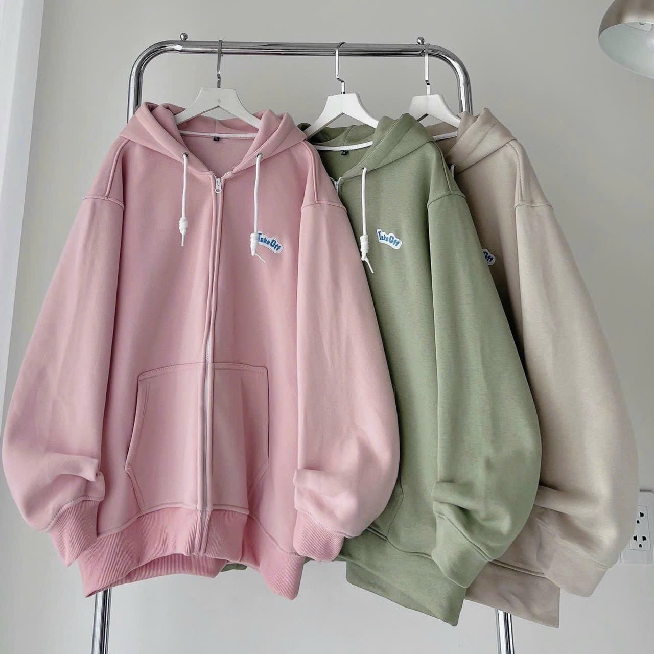 Áo khoác nỉ ngoại takeoff - áo hoodie zip trơn nỉ bông thời trang cao cấp