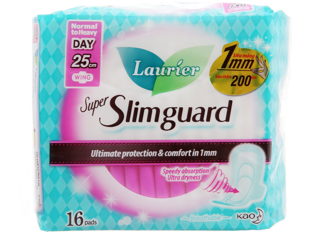 BVS Laurier Super Slimguard Siêu Mỏng 1mm 25cm 8 miếng