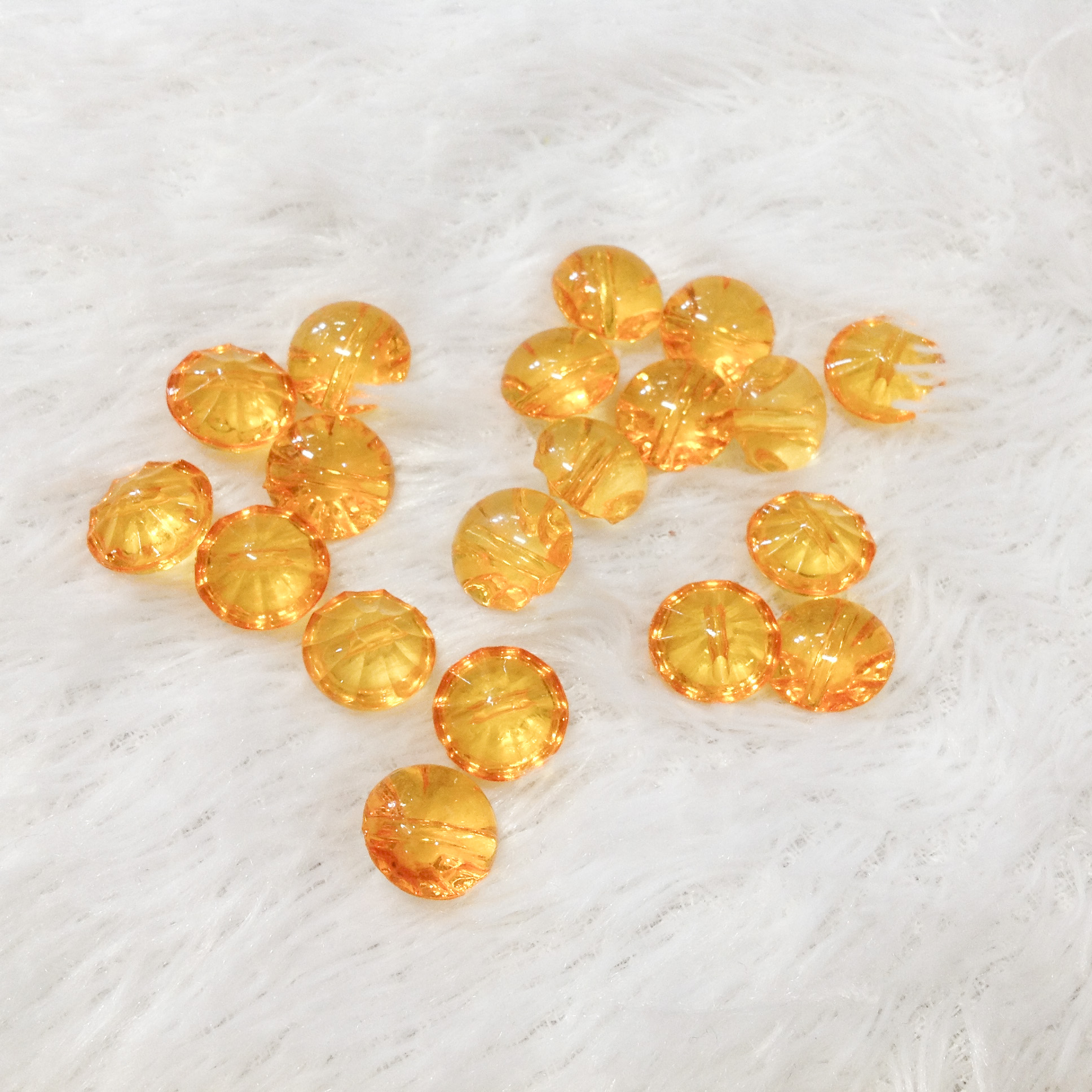 Transparent plastic crystals coat buttons square acrylic crystal round button trim clothing [1 pack 4 buttons]