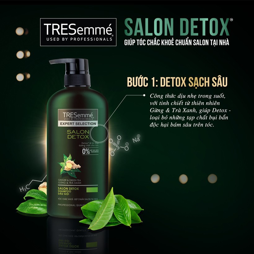 Dầu gội Tresemme Gừng và trà xanh (Xanh) 640g
