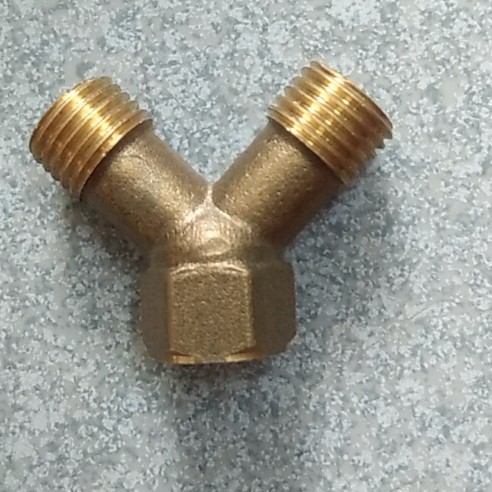 Đầu nối dây hơi khí nén, Y ren trong ren ngoài đồng 14 mm