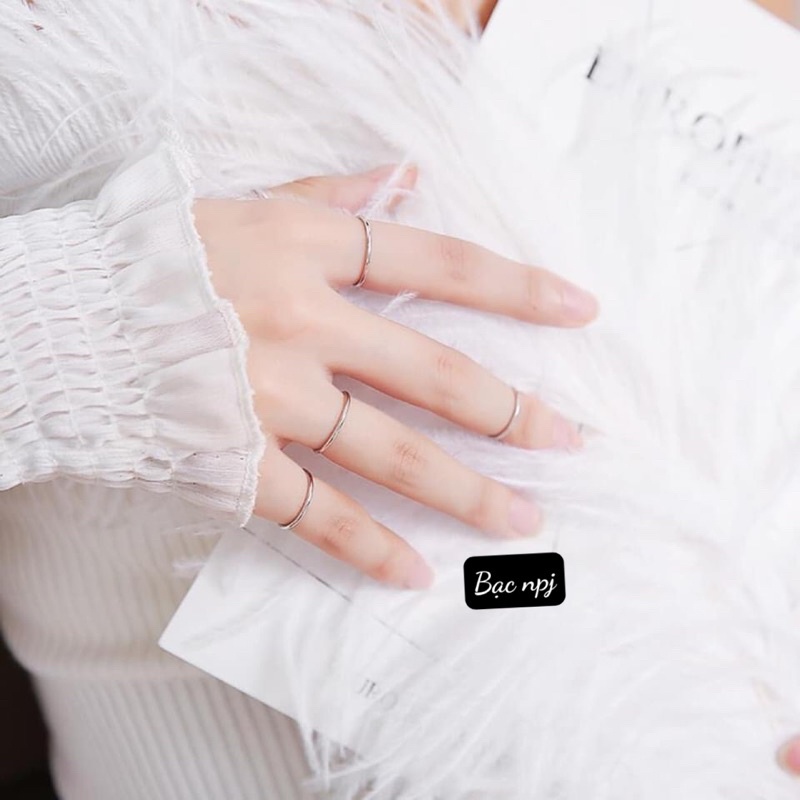 Nhẫn chỉ trơn ️ Siêu Hot️ Bạc Ta, nhẫn nữ cá tính - Bạc Npj