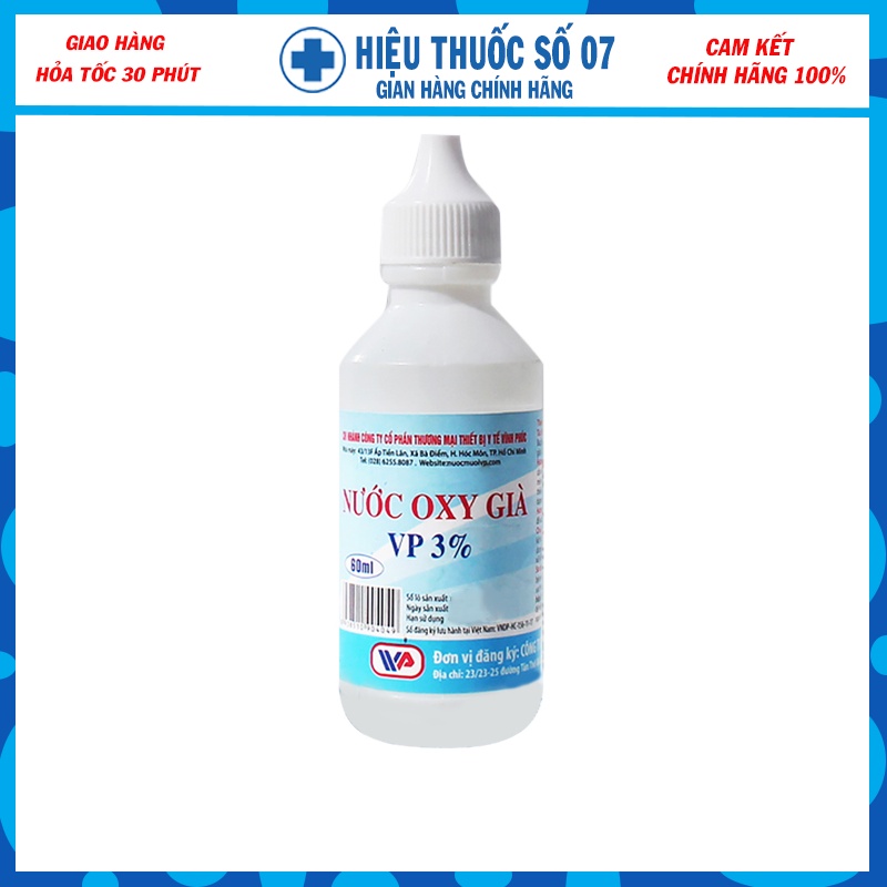 Combo 4 Chai Oxy Già Vĩnh Phúc 3% Dung Dịch Sát Khuẩn Vết Thương 60ml