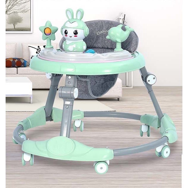 Xe Tròn Tập Đi gấp gọn Cho Bé, Xe tập đi tròn hình thỏ cao cấp .
