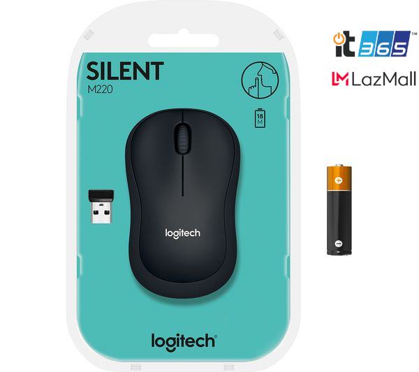 [TopSeller2022] Chuột không dây Logitech Silent M220 Không Tiếng Ồn Màu Đen,Hồng
