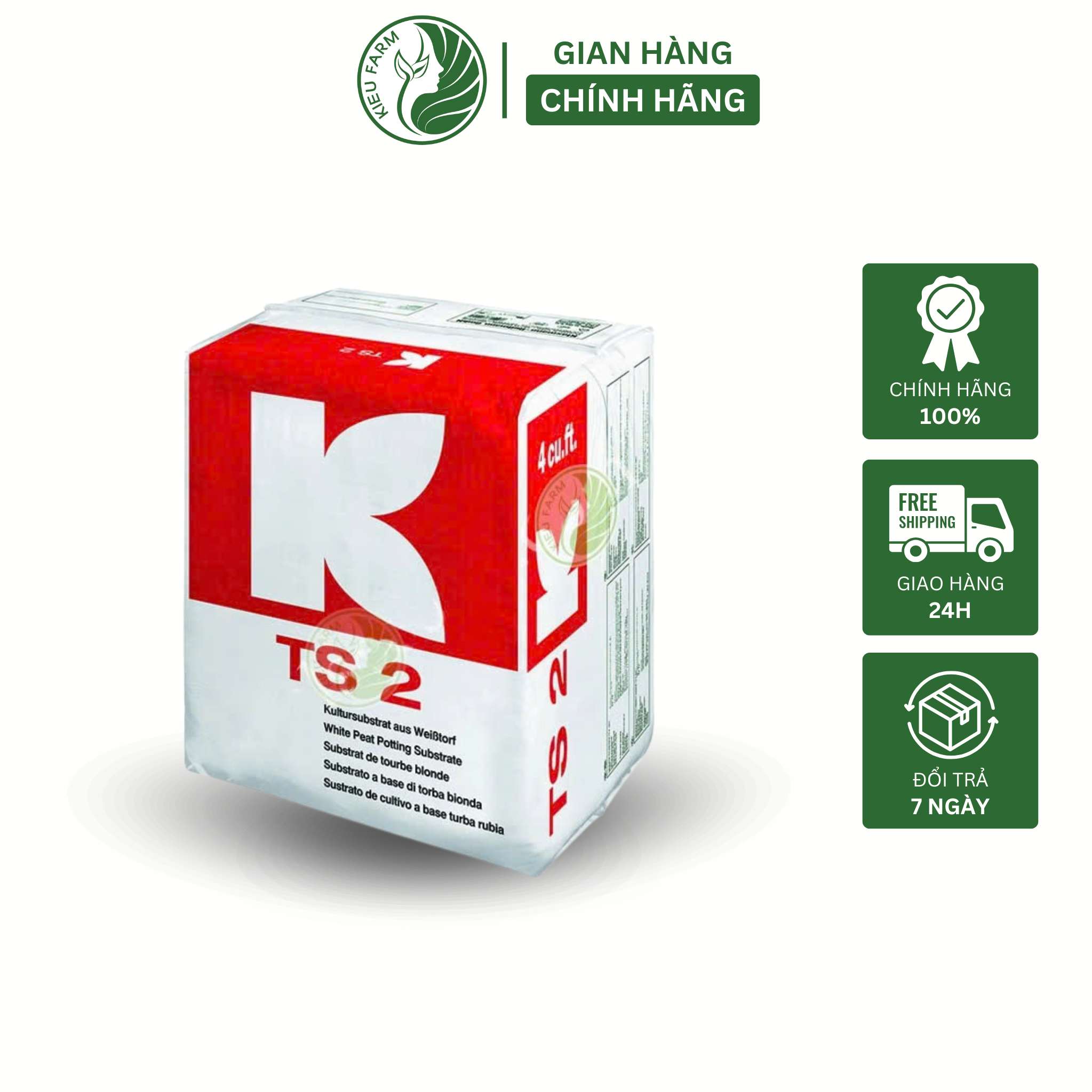 Giá thể gieo hạt ươm Klasmann (TS2)_KIEUFARM_Bao 40kg (210L)