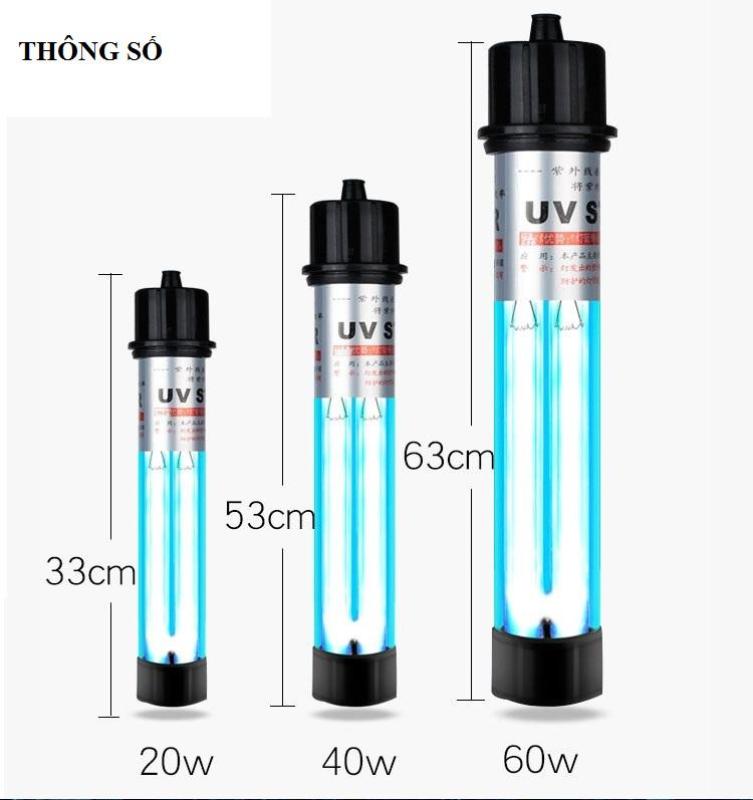 Đèn UV 2 bóng diệt khuẩn cho hồ cá công suất 40W