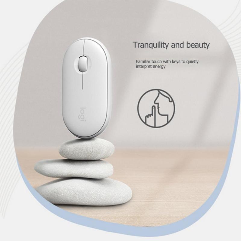 Logitech Pebble M350 Chuột Không Dây Quietest Nhỏ Ánh Sáng Bluetooth Công Nghệ Năng Lượng Thấp Im Lặng Chuột 1000DPI Dòng Bạn Bè Hợp Tác