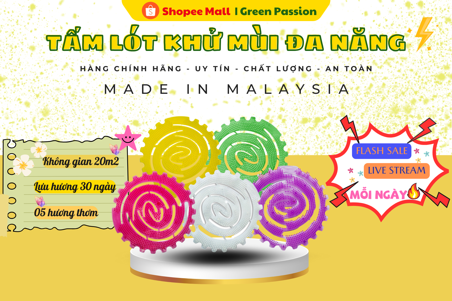 Tấm lót khử mùi đa năng ScentPur
