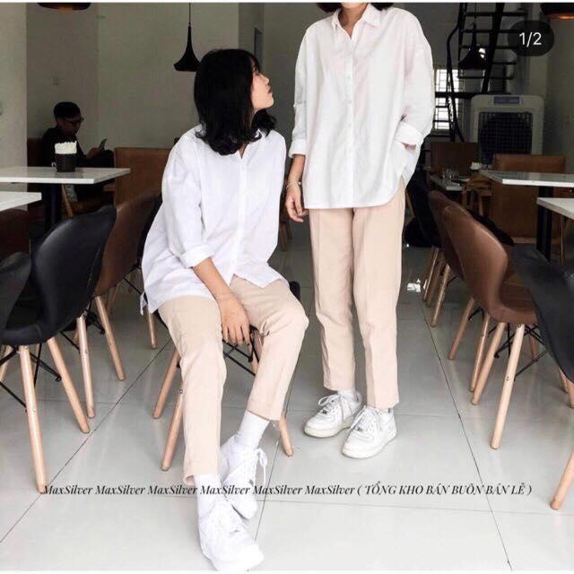 [HCM]VIDEO THẬT - quần ống xuông basic pants chất liệu kaki ( hình thật cuối )