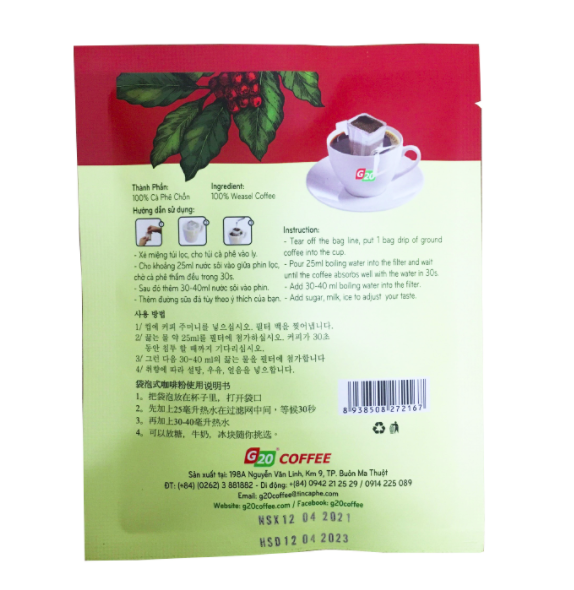 Cà Phê Chồn Túi Lọc (Gói 15g)