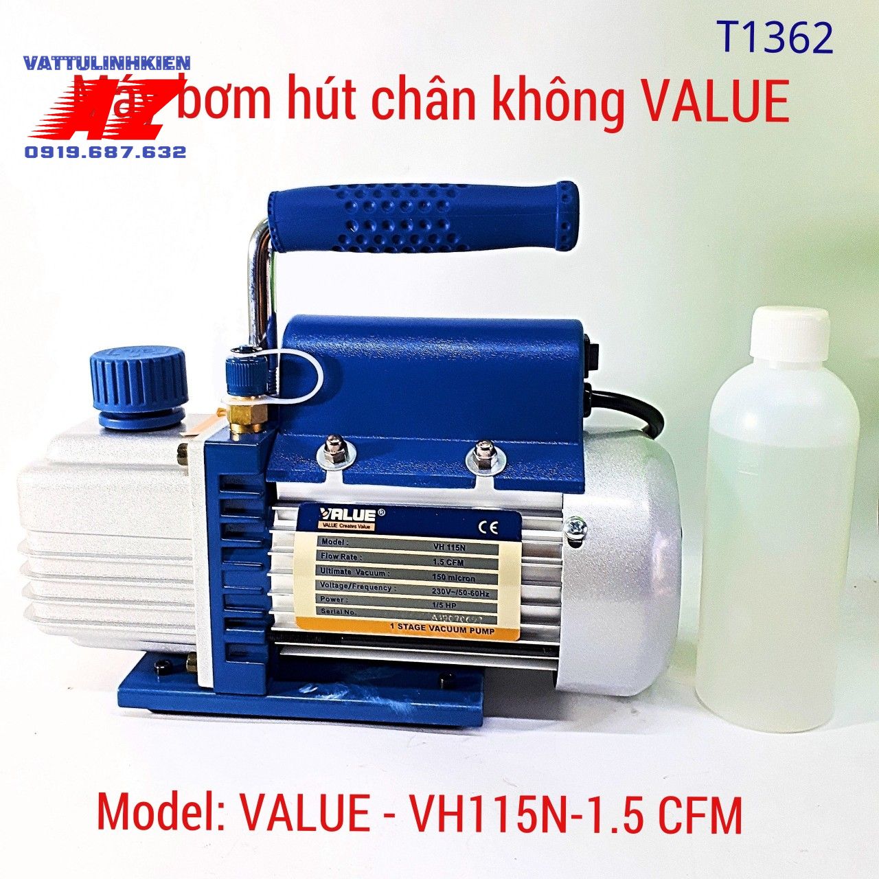 Máy hút chân không VALUE  Model VH115N công suất 1.5 CFM