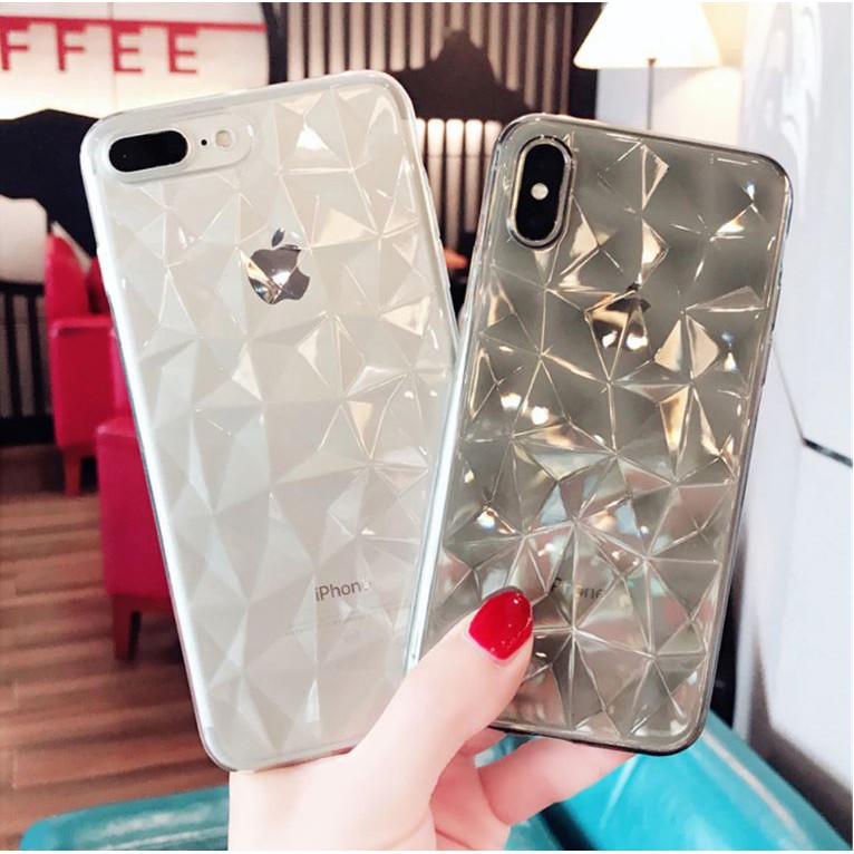 Ốp lưng kiểu kim cương trong suốt iphone 6-6s-6 plus-6s plus-7-7 plus-8-8 plus-x xs