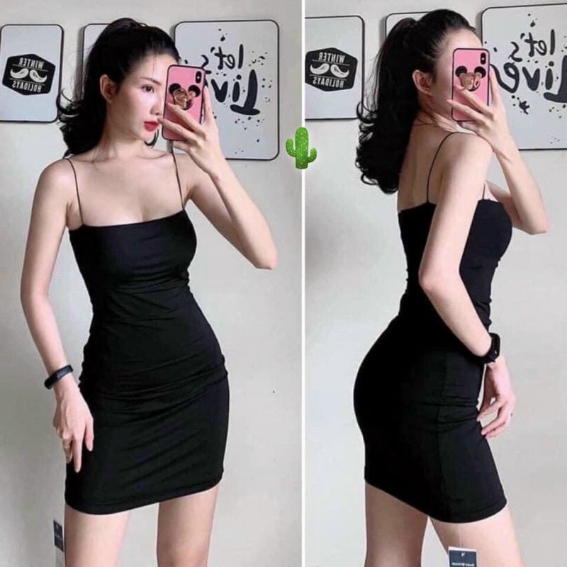 Đầm ôm hai dây body xinh đẹp lắm 2s
