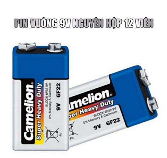 Pin Camelion 9V Vuông  Hộp 12 Viên - Pin Vuông Đa Dụng