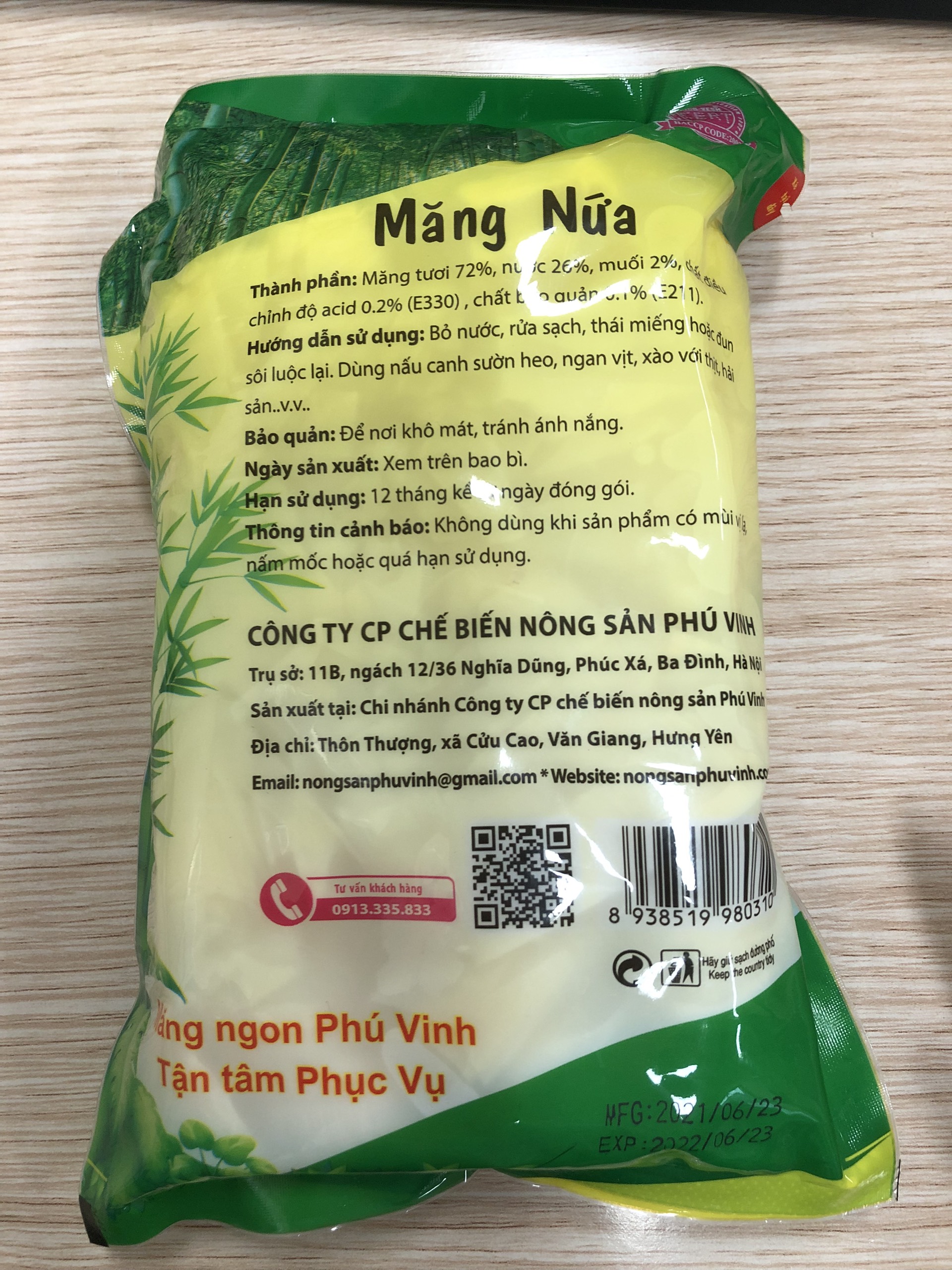 Măng nứa 500g (Măng lá tươi 500g măng/ 1 bịch)