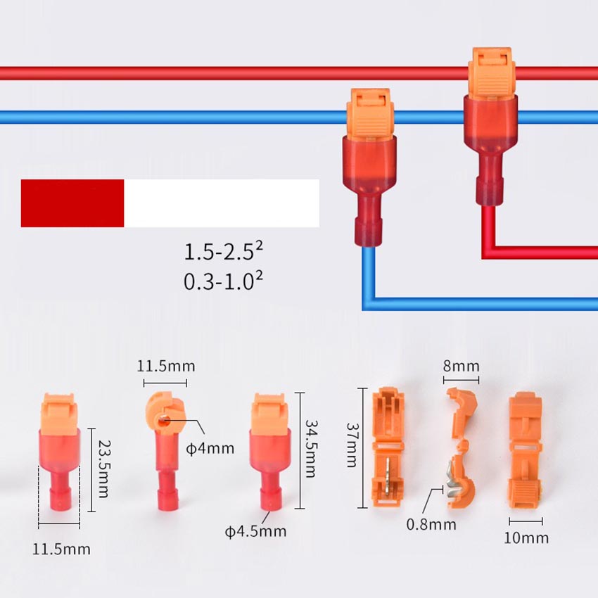 Smart Quick Wire Connector with load-resistant water-resistant splitter connector for fire-resistant safety electrical cable for cars and motorcycles
