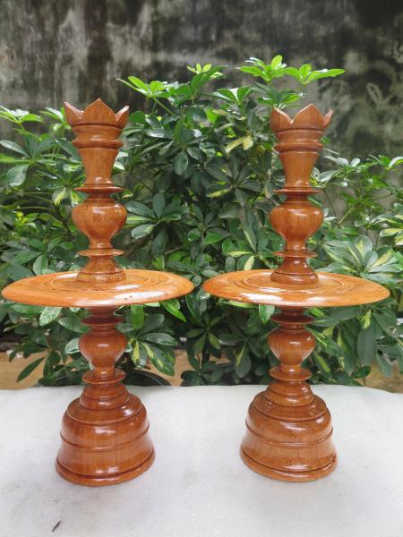 Cặp chân đèn cầy gỗ gõ 100% tự nhiên - 2 cái