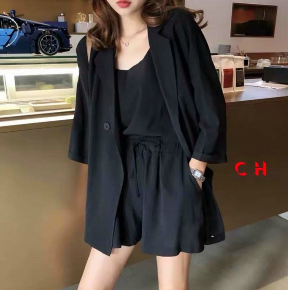 (ảnh thật) Sét vest đũi 3 món mát nhẹ, mặc rời dễ phối đồ đa dạng