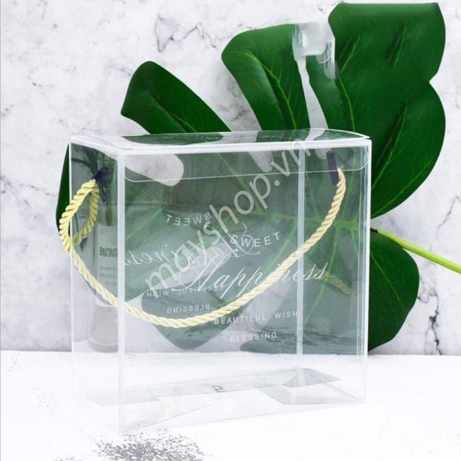 Hộp mica có dây xách Happiness