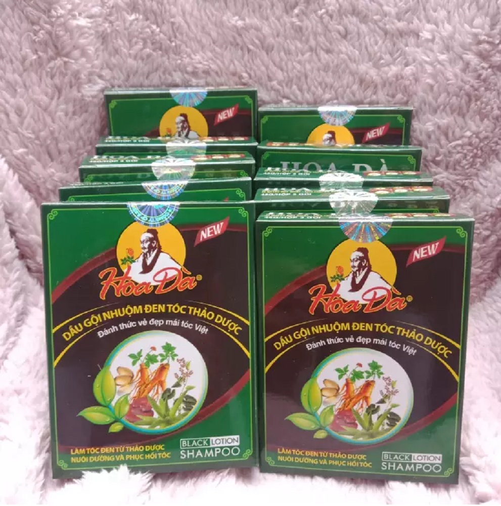 Dầu gội đen tóc thảo dược Hoa đà (hộp 3 gói) - Gội là đen
