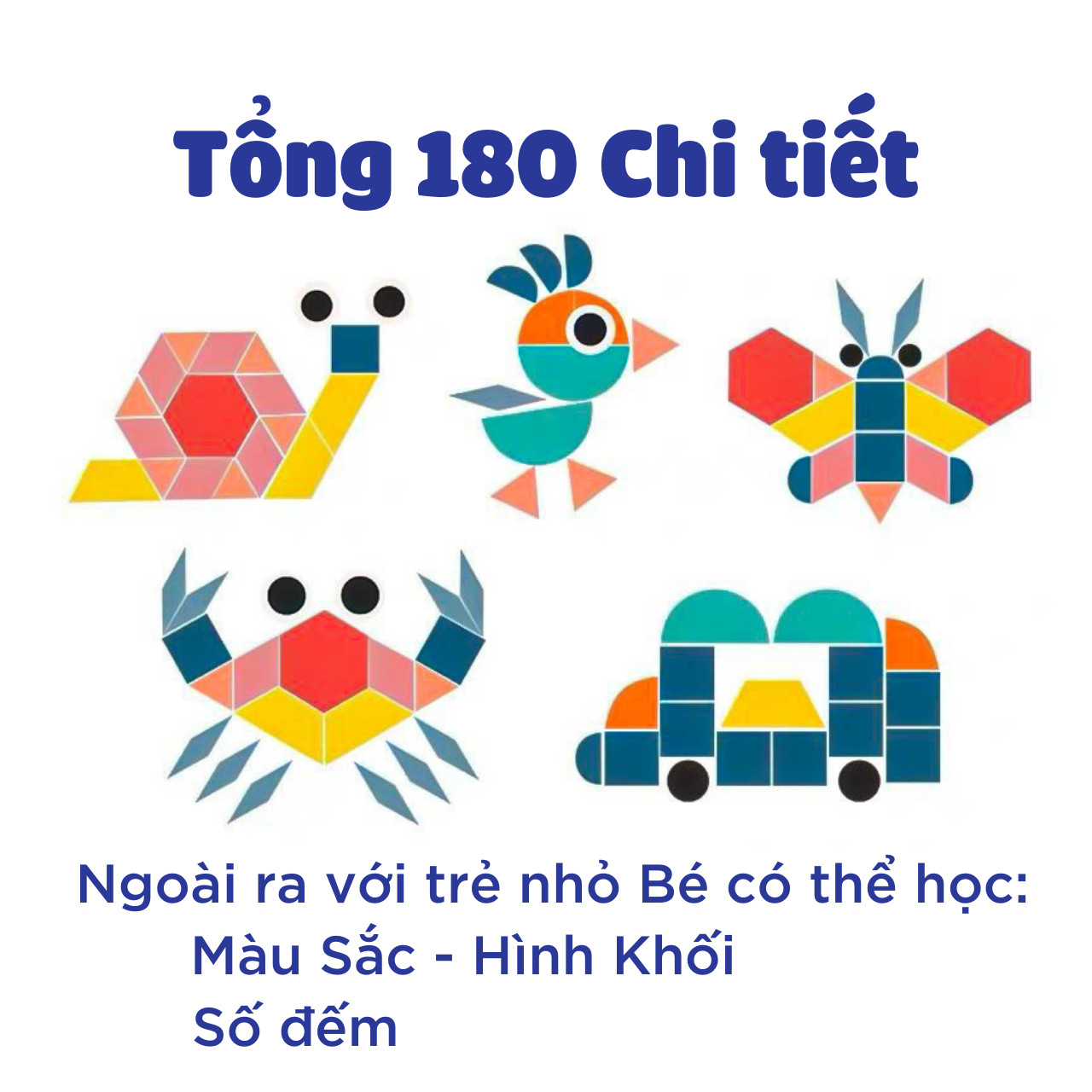 Đồ chơi cho bé - Bộ xếp hình sáng tạo Pattern Block bằng gỗ cho bé sáng tạo