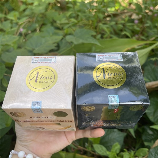 Bộ 2 hộp kem nám và kem trắng da nâng cơ ngày và đêm nicos 30gr - dưỡng trắng da , khử thâm nám , tàn nhang cbnnc01