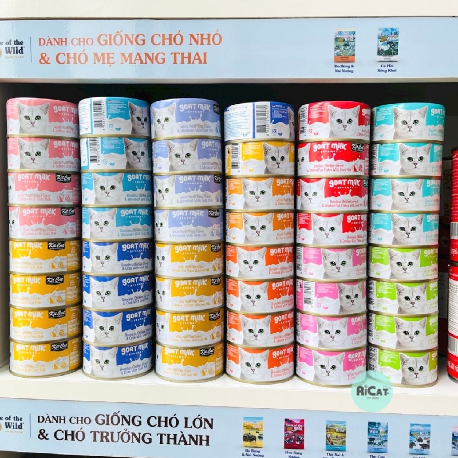 Pate KITCAT Goat Milk Sữa Dê cho Mèo mọi lứa tuổi Lon 70g