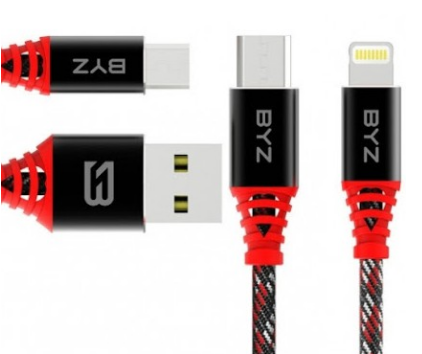 Cáp BYZ 690i ống nghiệm dây dù cao cấp cho Iphone lightning , Micro usb , Type C