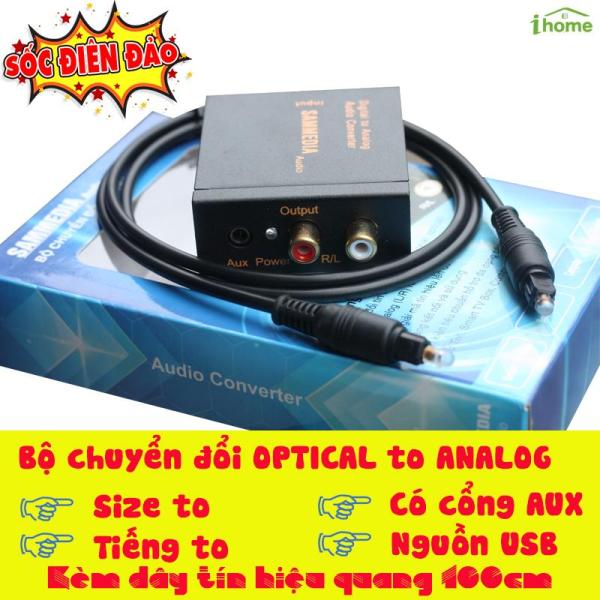 Thiết bị chuyển đổi âm thanh tivi 4K (Quang học) ra Amply có cổng audio 3.5 SAMMEDIA dùng nguồn USB âm thanh cực to, tặng kèm dây quang toslink