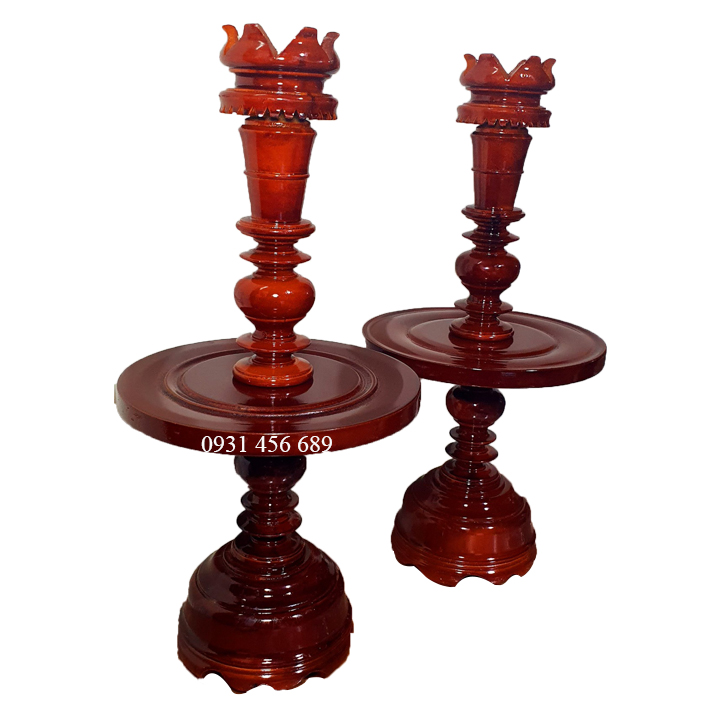 Chân đèn gỗ Tràm Bông Vàng cao 40cm