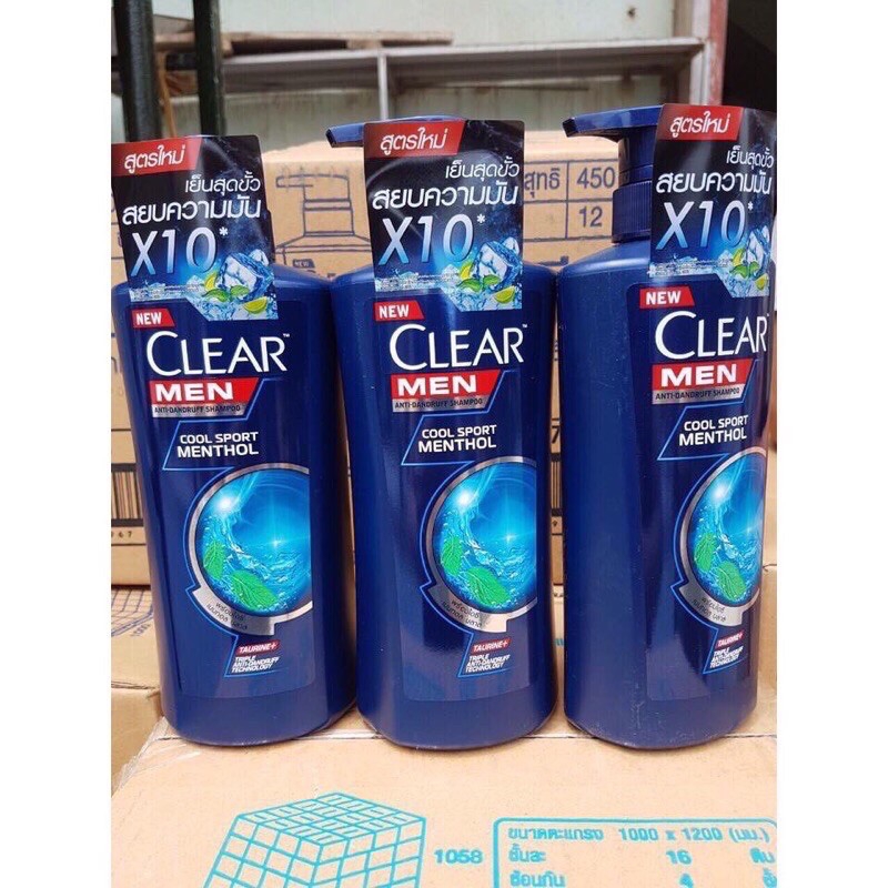 Dầu Gội Clear Men Thái Lan 450ml Mát Lạnh Sạch Gàu